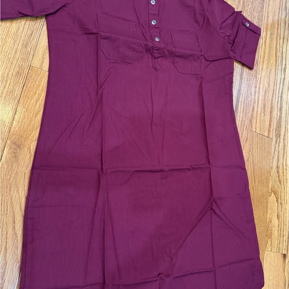 Karen Scott Maroon Collared Shirt
